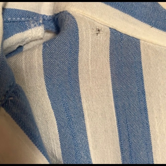 OLD NAVY Striped Cap Sleeve Button Down Shirt Large - Picture 13 of 13